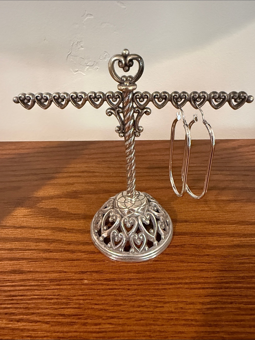 Brighton Silver tone Heart Motif Jewelry Stand  Earring Holder